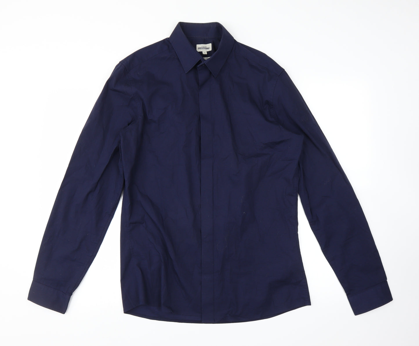 NEXT Mens Blue    Dress Shirt Size M  - stretch fabric