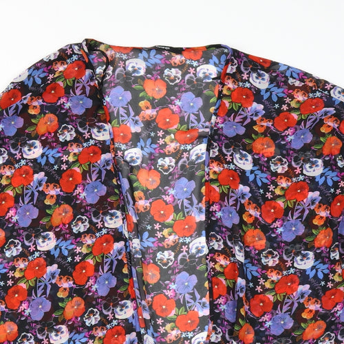 George Womens Black Floral  Basic Blouse Size 8  - sheer cover up