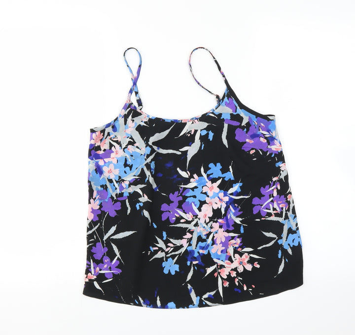 George Womens Black Floral  Camisole Blouse Size 8