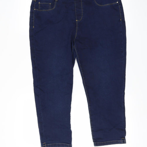 Eden Womens Blue   Cropped Trousers Size 14 L22 in