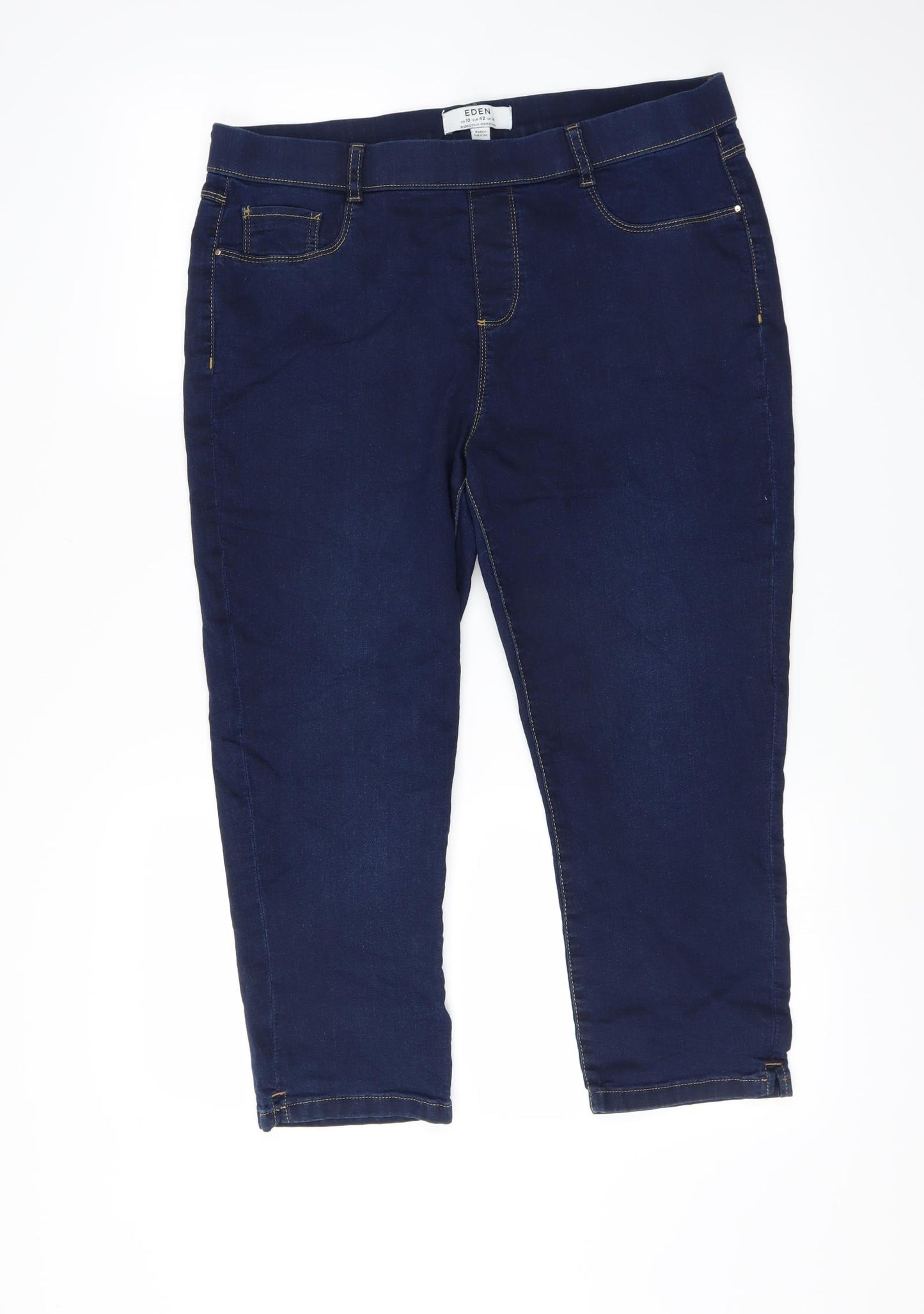 Eden Womens Blue   Cropped Trousers Size 14 L22 in