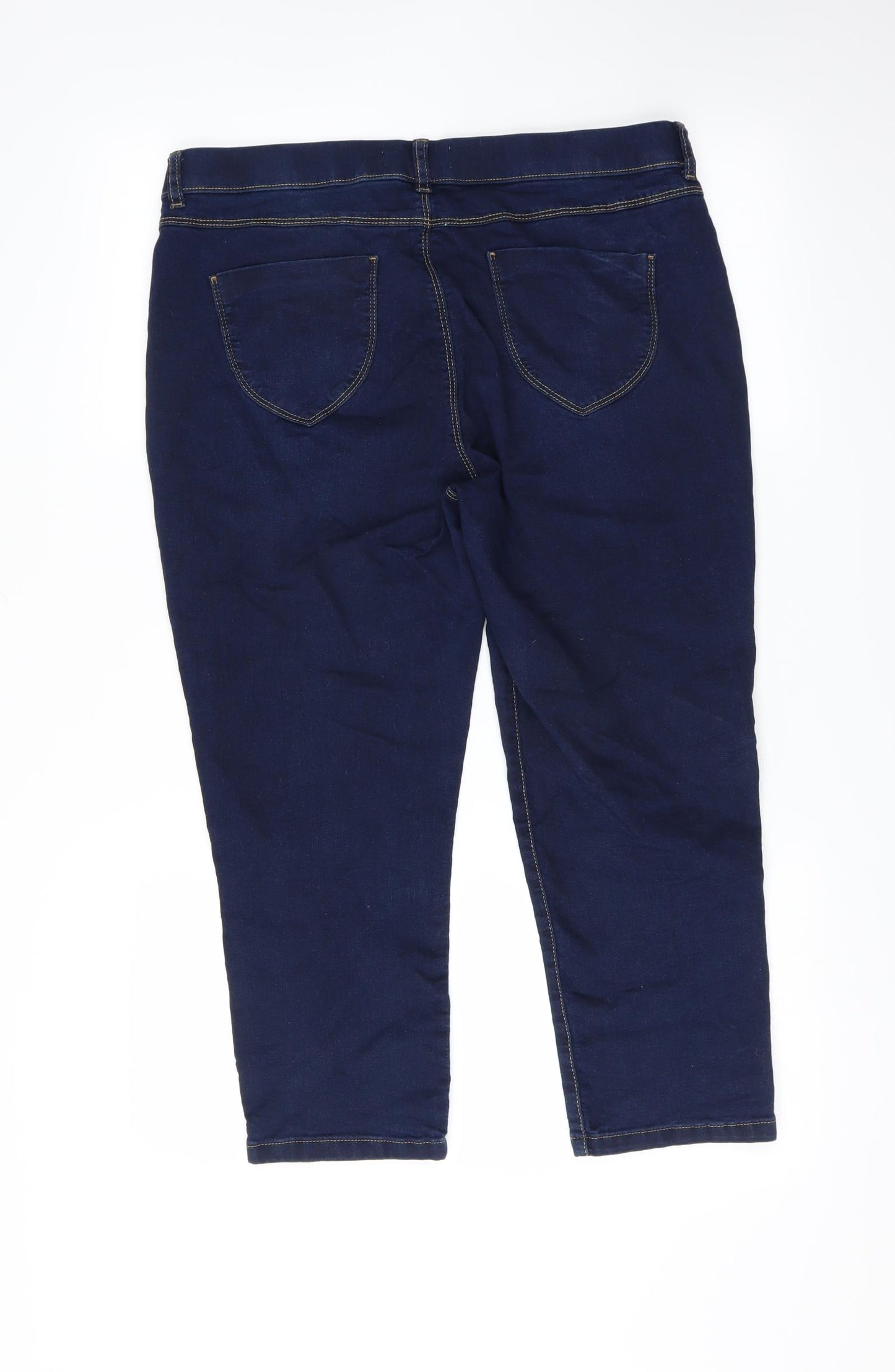 Eden Womens Blue   Cropped Trousers Size 14 L22 in