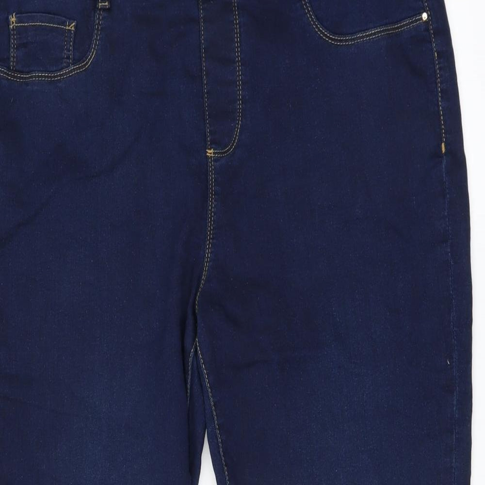 Eden Womens Blue   Cropped Trousers Size 14 L22 in