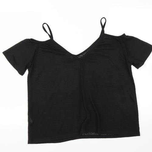 Primark Womens Black   Basic Blouse Size 14  - sheer
