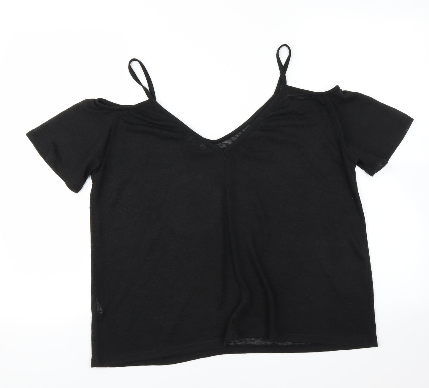 Primark Womens Black   Basic Blouse Size 14  - sheer