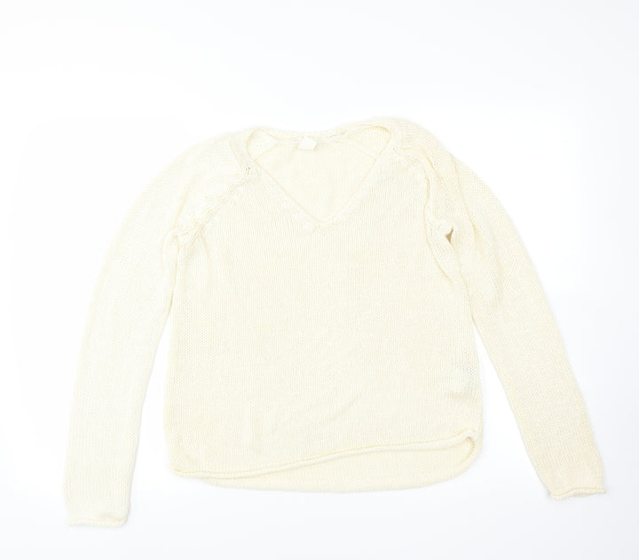 H&M Womens Ivory Pullover Jumper Size S