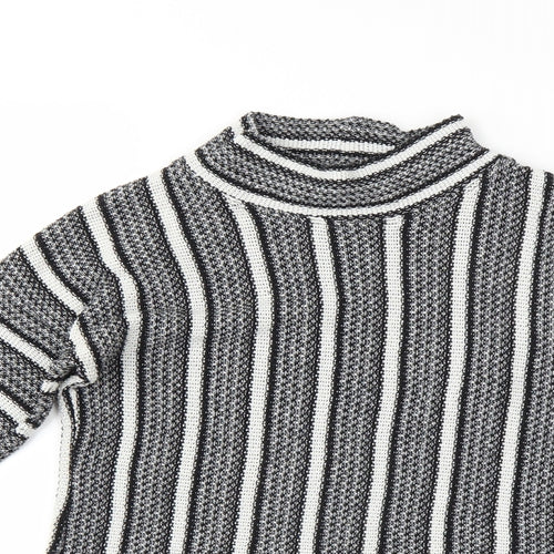 Topshop Womens Black Striped  Pullover Jumper Size 8