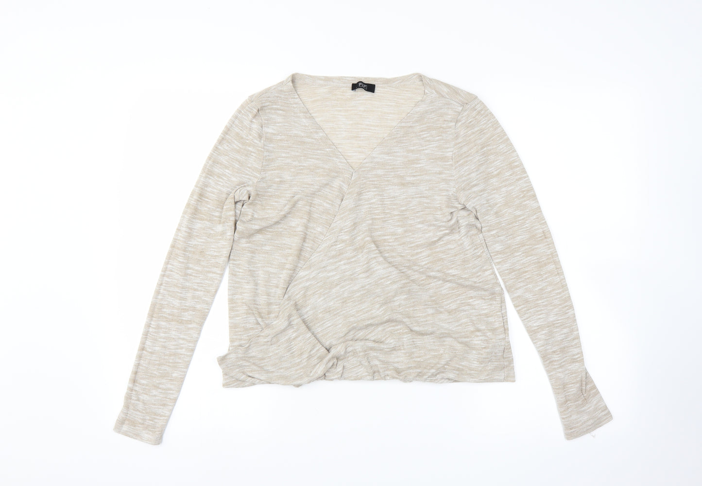 F&F Womens Beige   Pullover Jumper Size 10  - wrap detail
