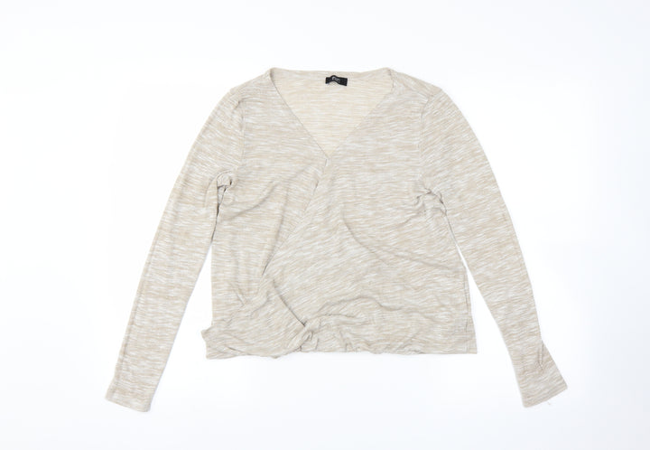 F&F Womens Beige   Pullover Jumper Size 10  - wrap detail