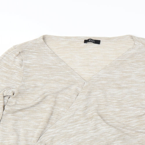 F&F Womens Beige   Pullover Jumper Size 10  - wrap detail