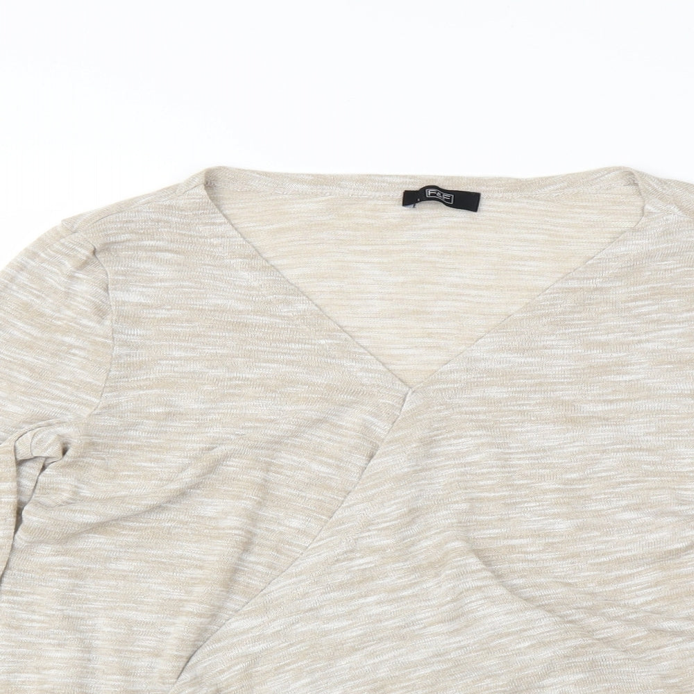 F&F Womens Beige   Pullover Jumper Size 10  - wrap detail