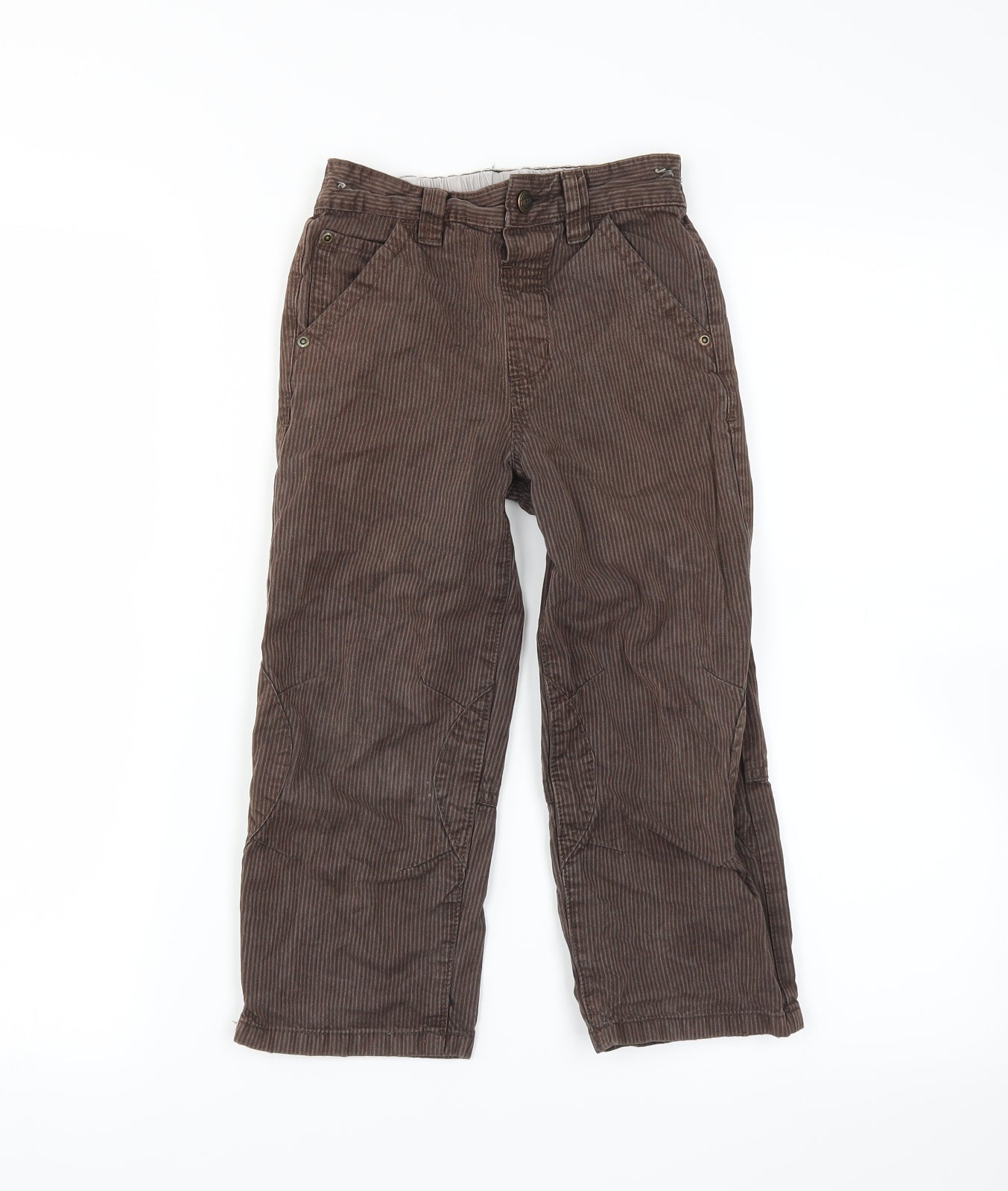 NEXT Boys Brown Striped  Chino Trousers Size 3-4 Years