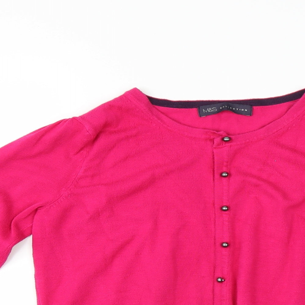 Marks and Spencer Womens Pink   Cardigan Jumper Size 8