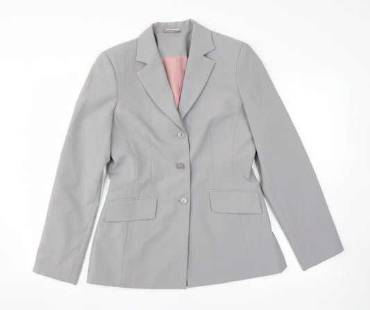 Front view of Select women’s grey jacket suit jacket, size UK 12