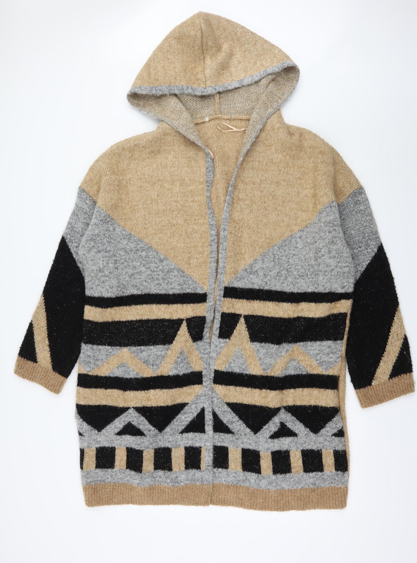 George Womens Brown Geometric Knit Cardigan Jumper Size XL