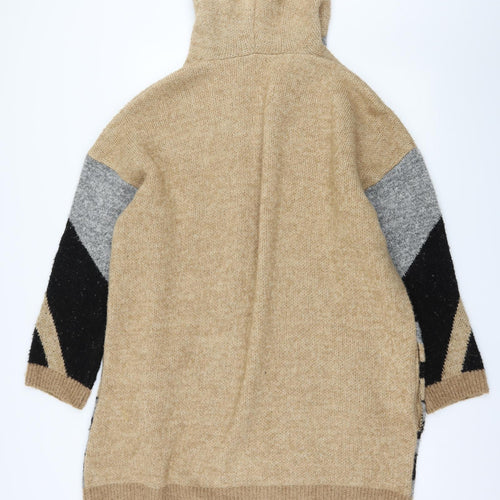 George Womens Brown Geometric Knit Cardigan Jumper Size XL