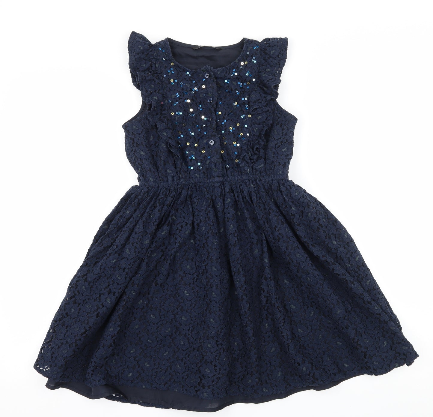 George Girls Blue  Lace Fit & Flare  Size 9-10 Years