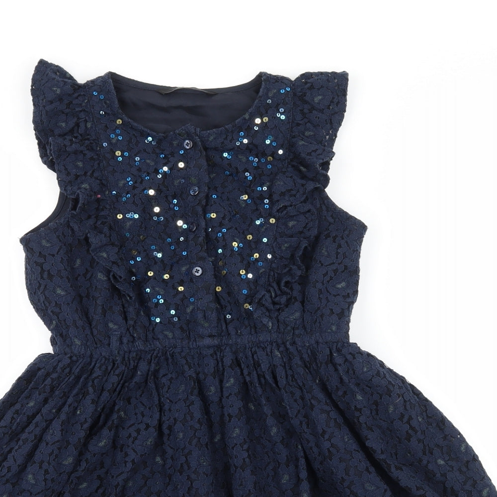 George Girls Blue  Lace Fit & Flare  Size 9-10 Years