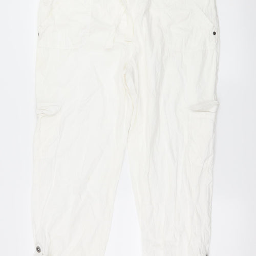 George Womens White   Cropped Trousers Size 14 L25 in