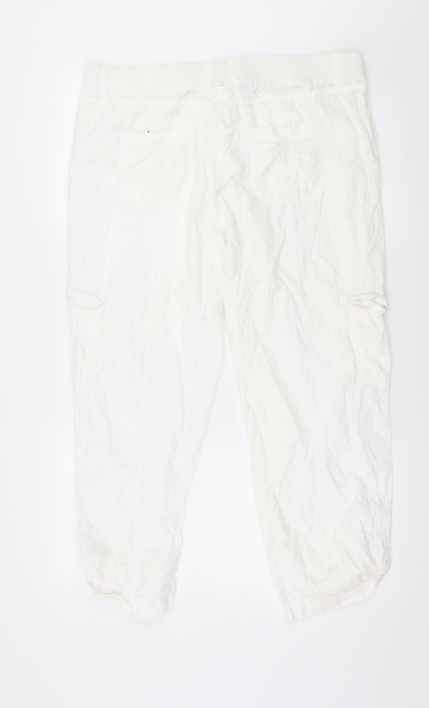 George Womens White   Cropped Trousers Size 14 L25 in