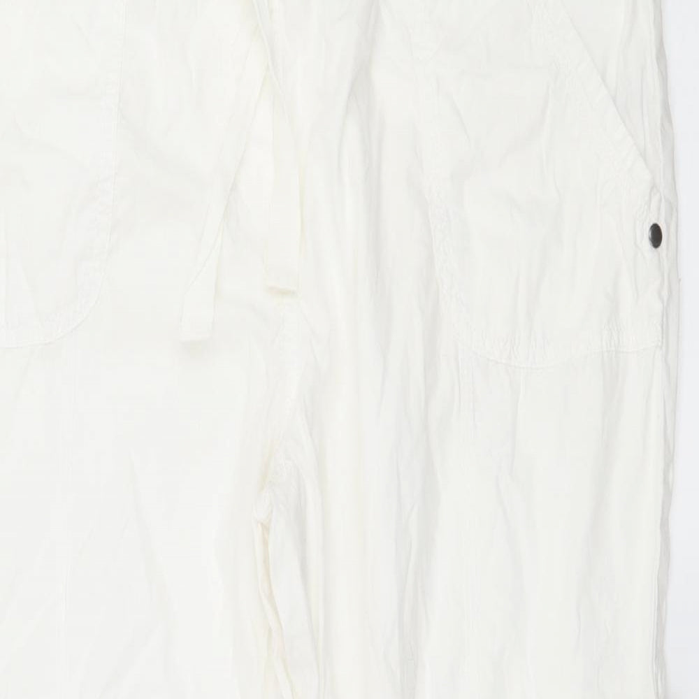 George Womens White   Cropped Trousers Size 14 L25 in