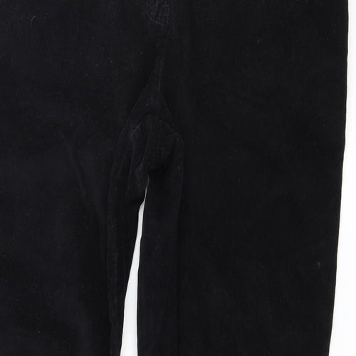 NEXT Womens Black  Corduroy Cropped Trousers Size 14 L26 in