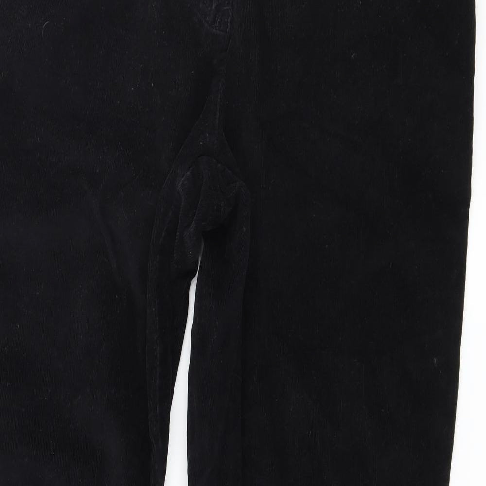 NEXT Womens Black  Corduroy Cropped Trousers Size 14 L26 in