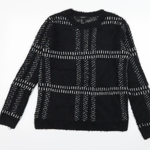 FOREVER 21 Womens Black Check Knit Pullover Jumper Size S