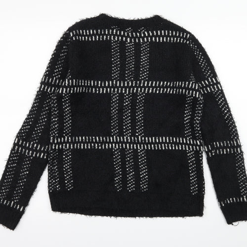FOREVER 21 Womens Black Check Knit Pullover Jumper Size S