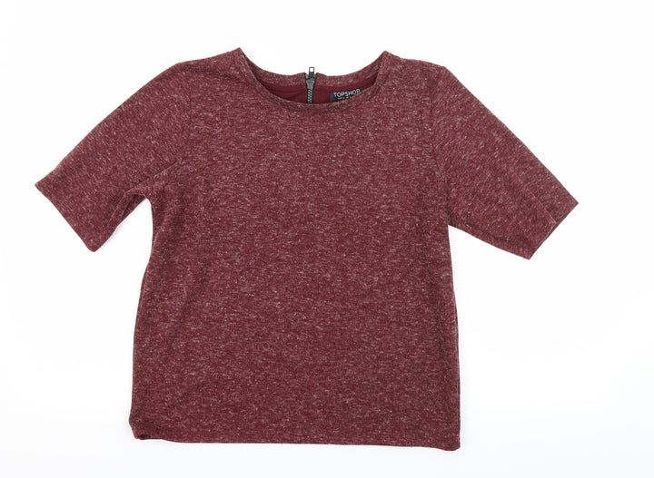 Topshop Womens Red Jersey Basic T-Shirt Size 8