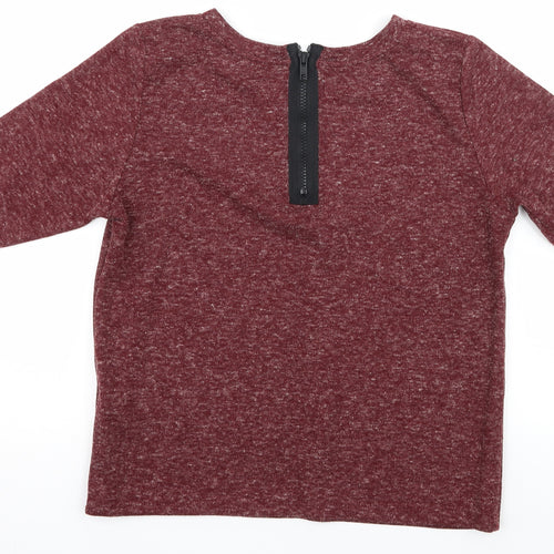 Topshop Womens Red  Jersey Basic T-Shirt Size 8