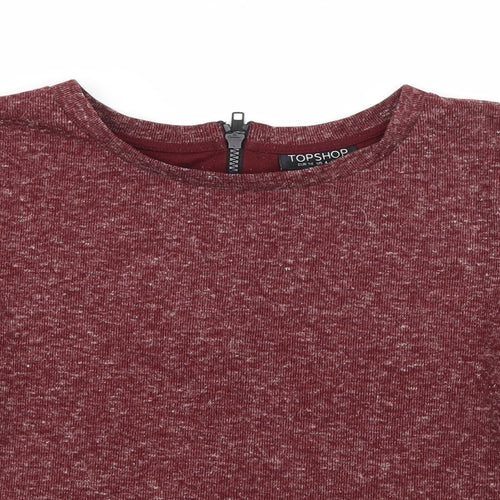 Topshop Womens Red  Jersey Basic T-Shirt Size 8