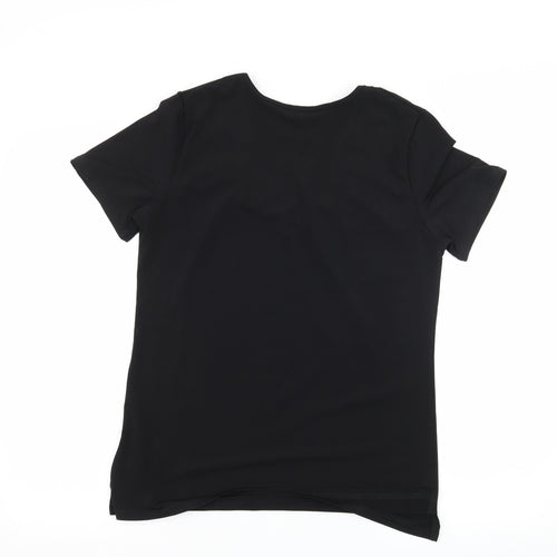 Michelle Hope Womens Black  Jersey Basic T-Shirt Size 10