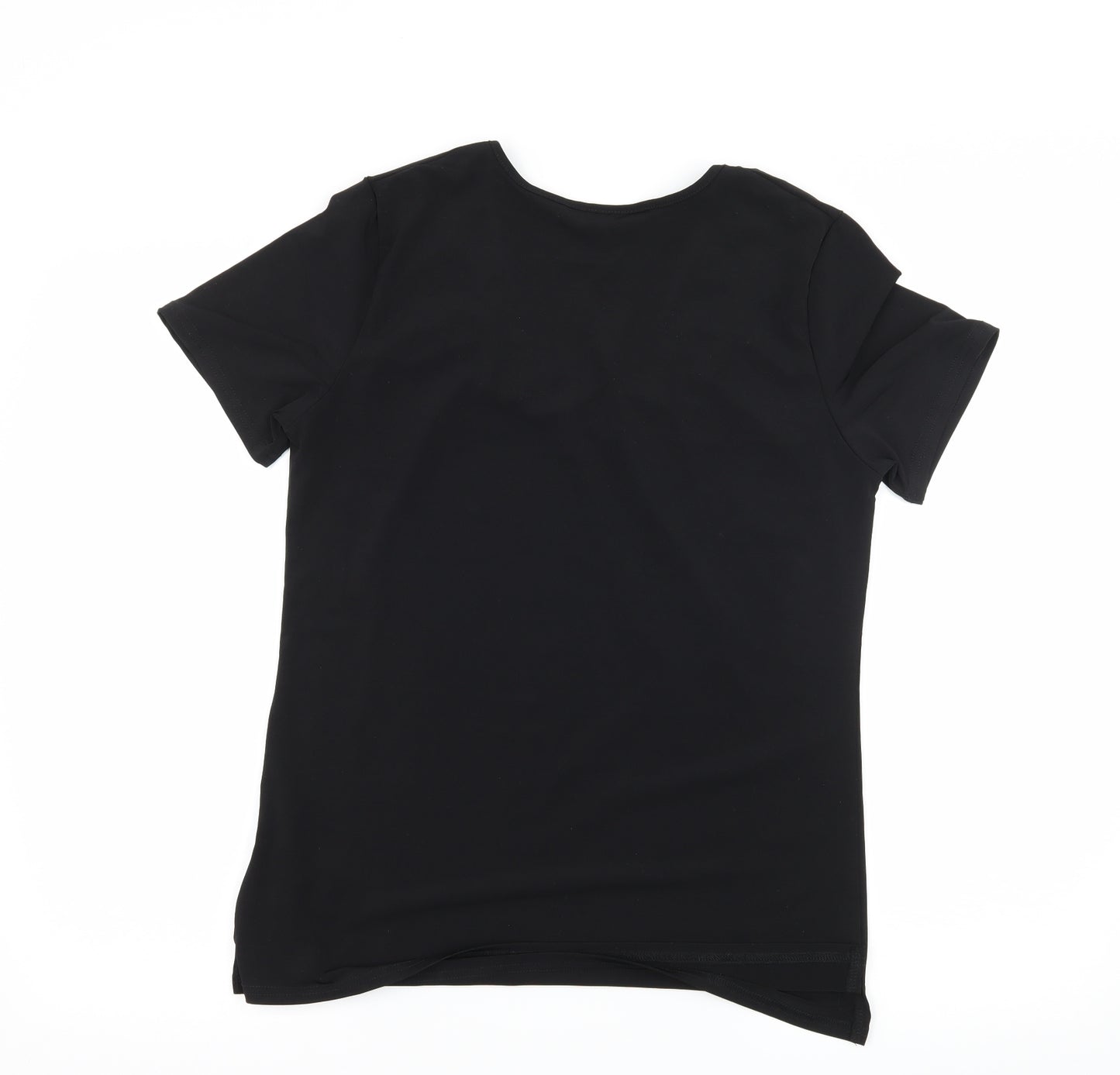 Michelle Hope Womens Black  Jersey Basic T-Shirt Size 10