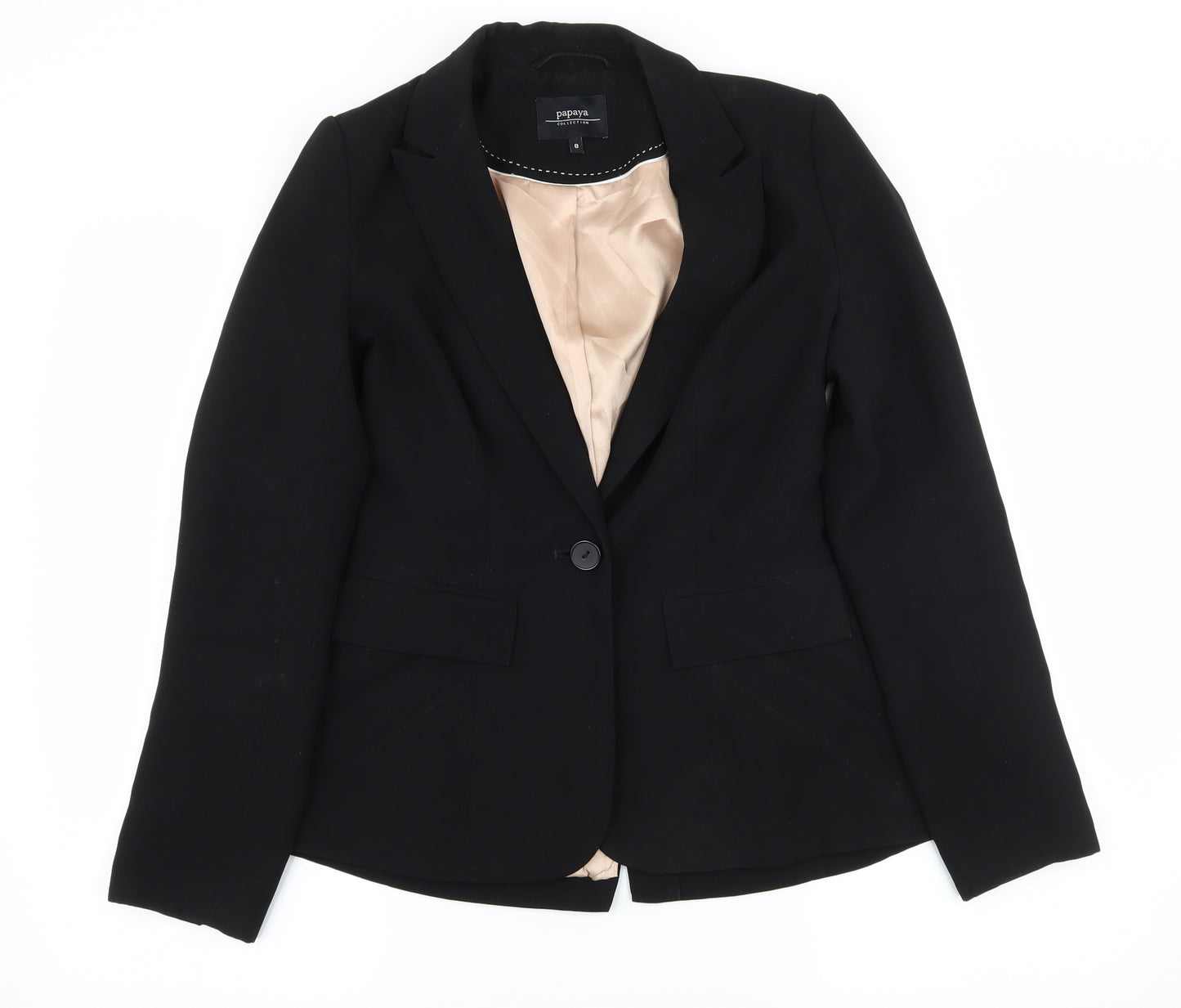 Papaya Womens Black Batik  Jacket Suit Jacket Size 8