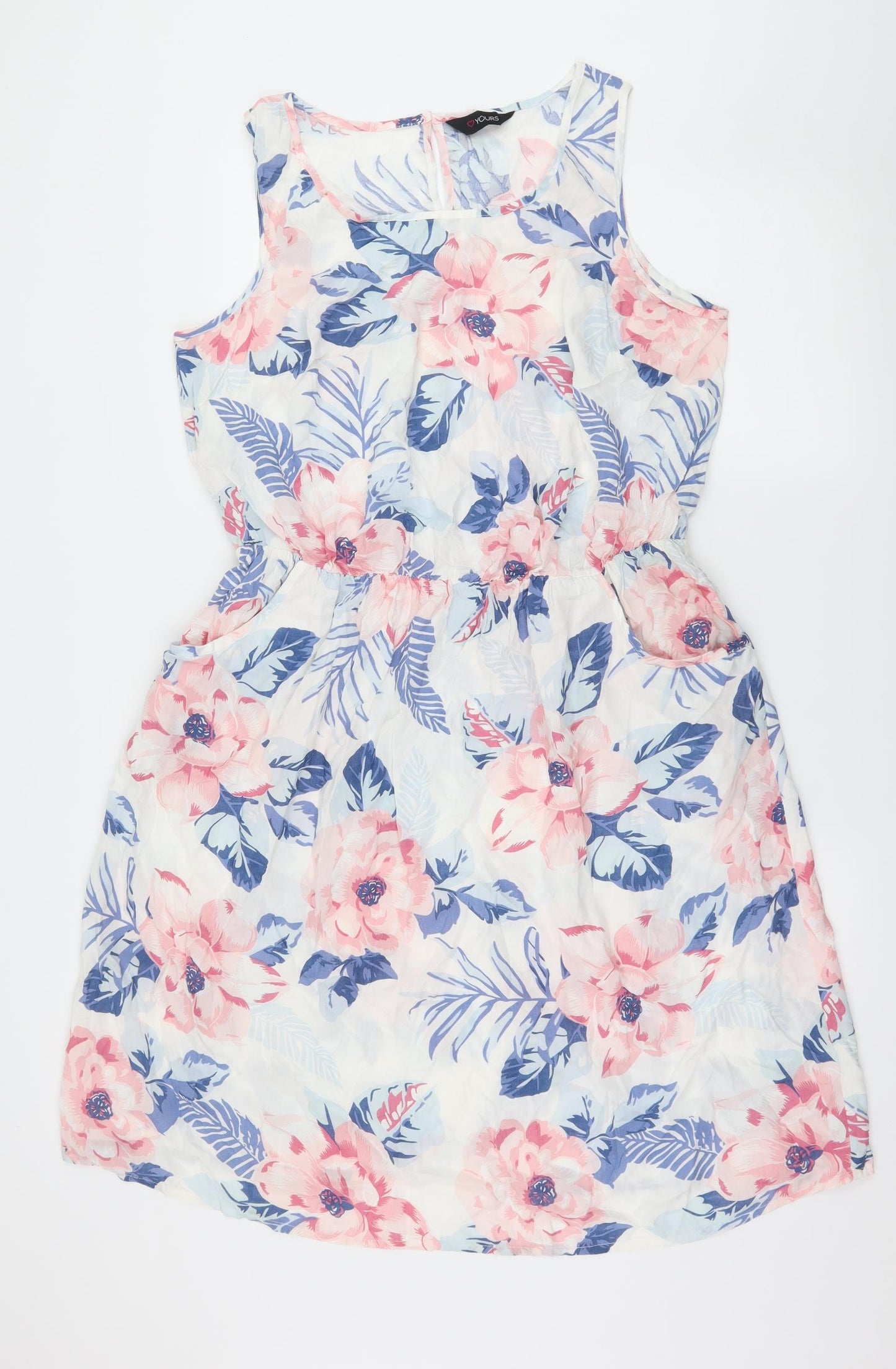 Yours Womens White Floral  Fit & Flare  Size 16