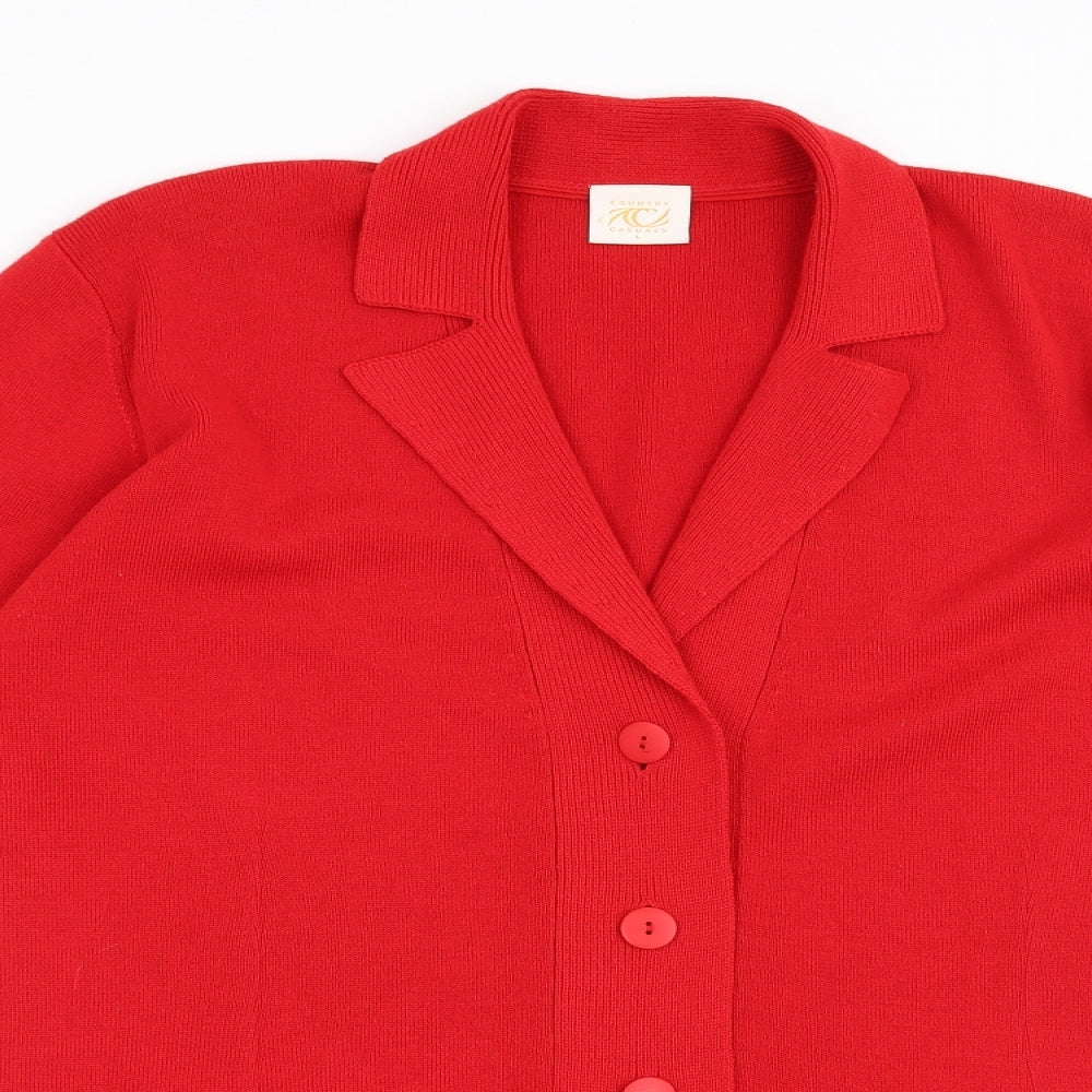 Country Casuals Womens Red   Cardigan Jumper Size L