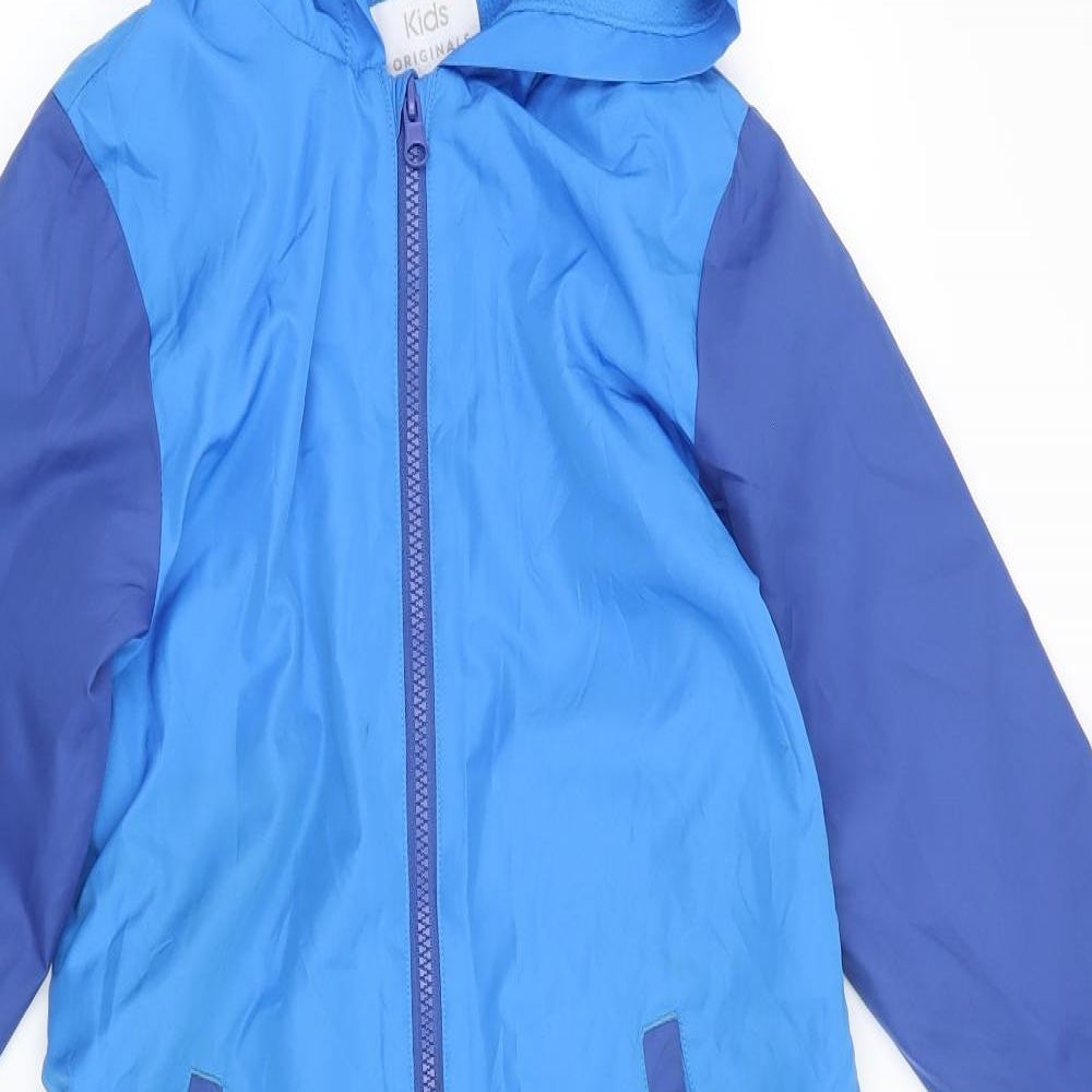 Preworn Boys Blue   Rain Coat Jacket Size 7-8 Years