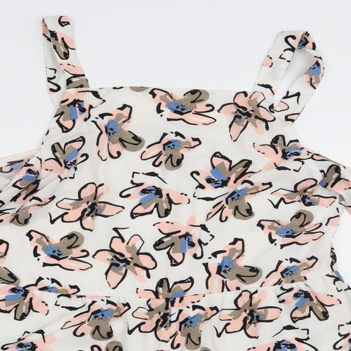 Parisian Collection Womens White Floral  Playsuit One-Piece Size 16