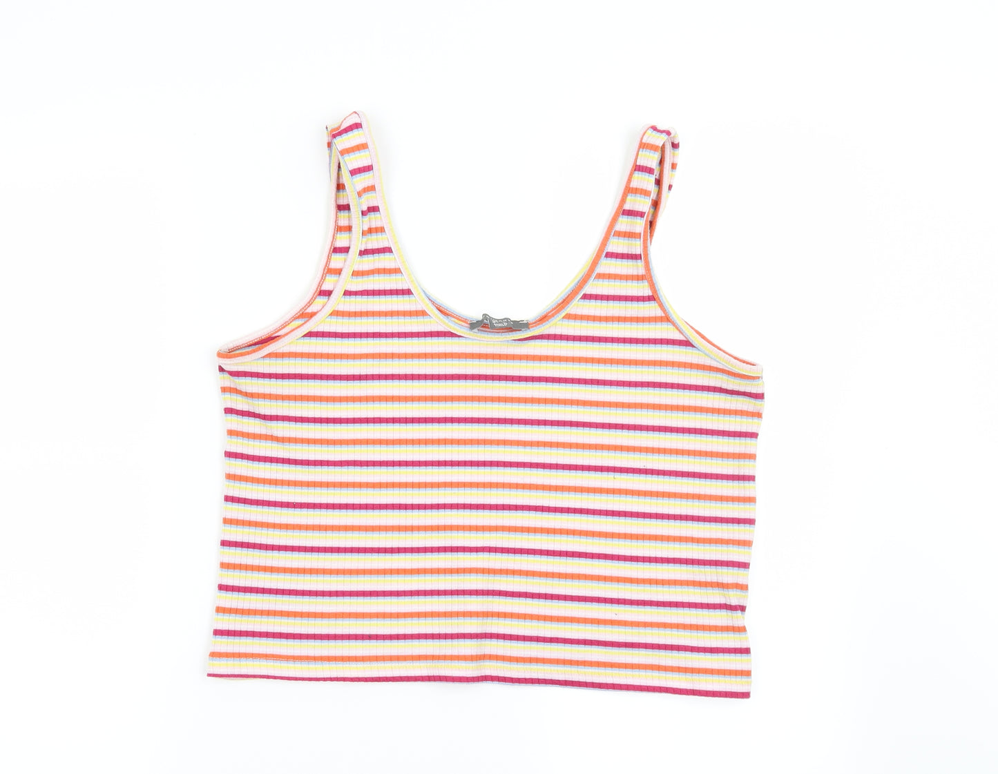 Primark Womens Pink Striped  Basic T-Shirt Size 20
