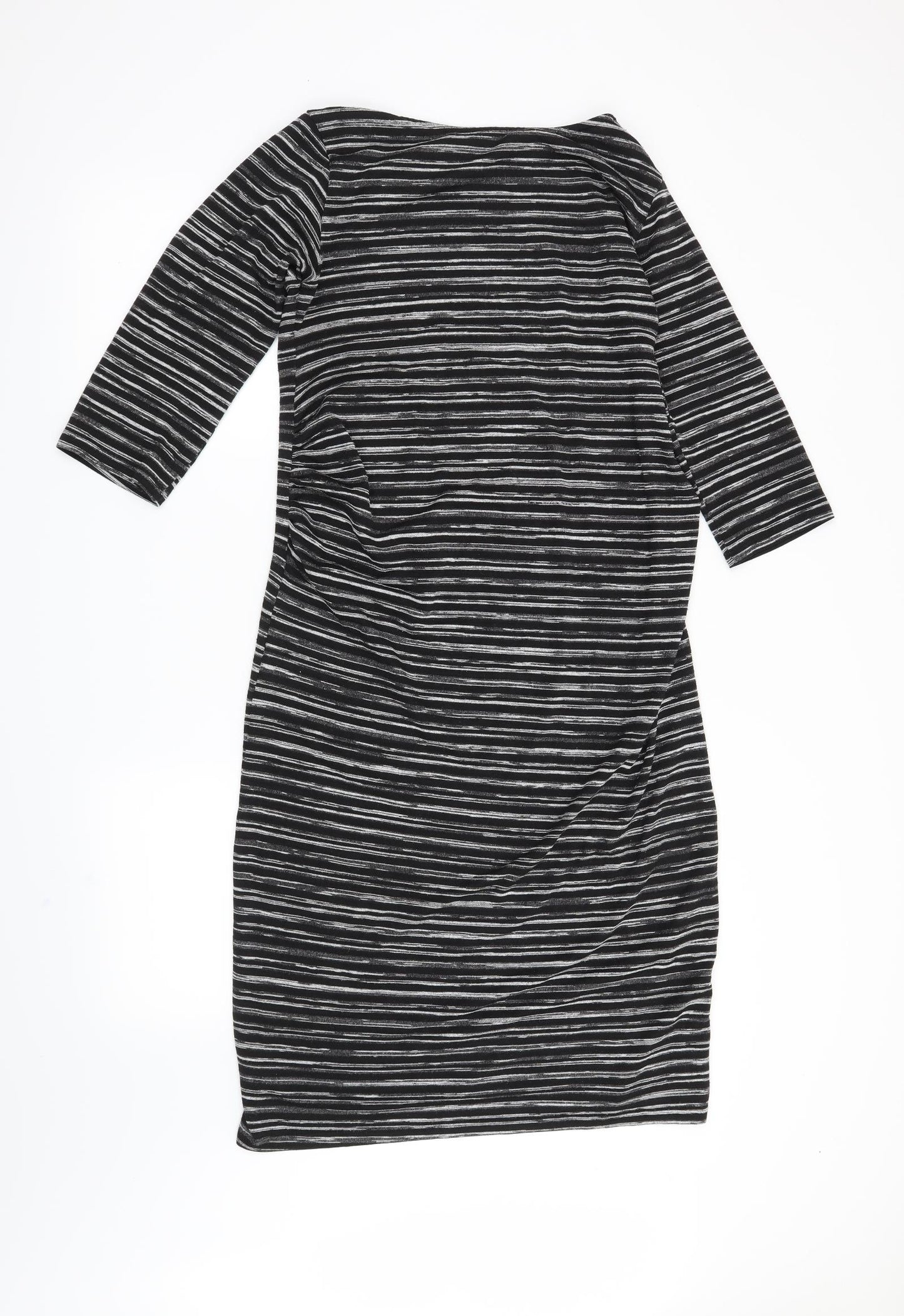 NEXT Womens Black Striped  Jumper Dress  Size 14