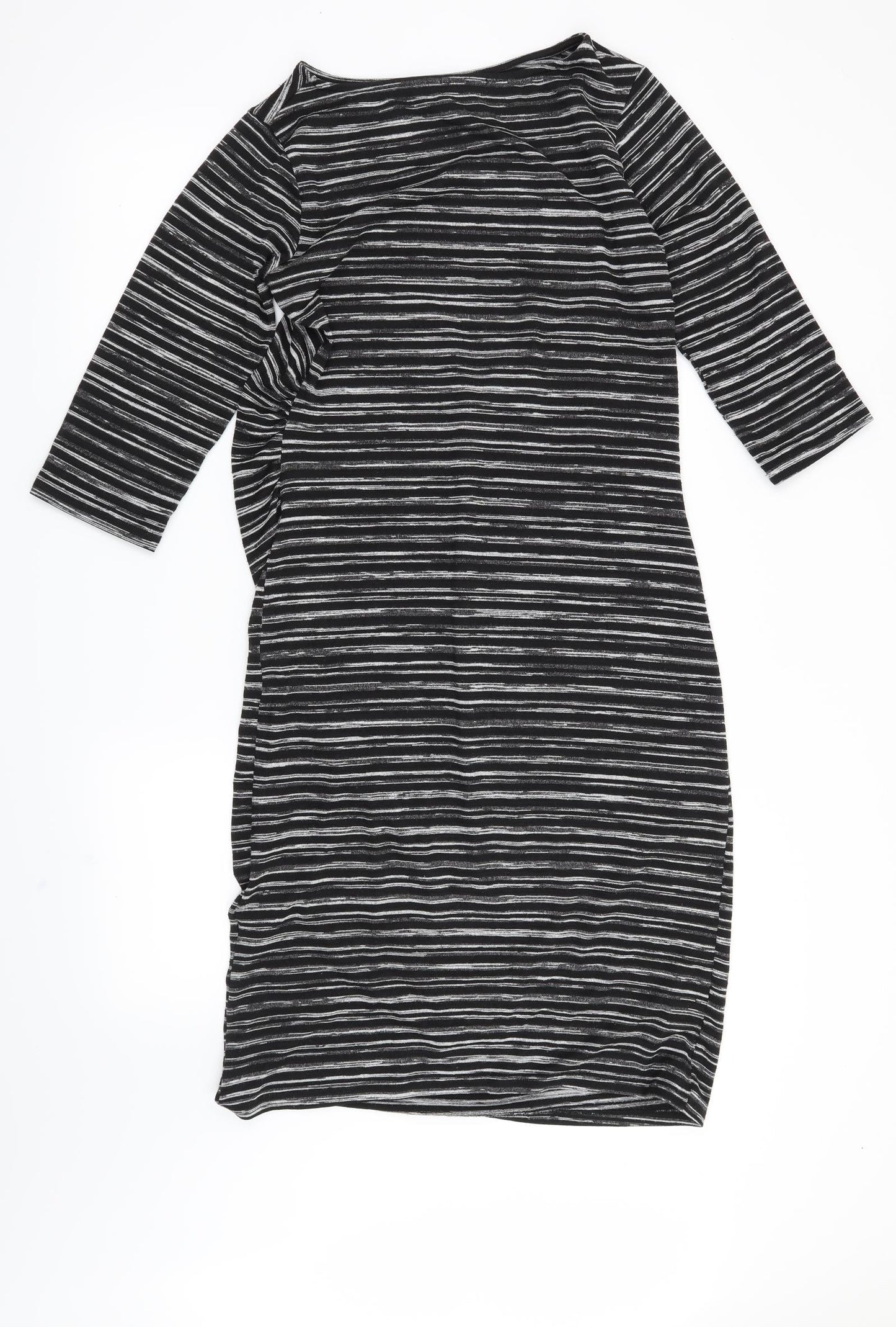 NEXT Womens Black Striped  Jumper Dress  Size 14