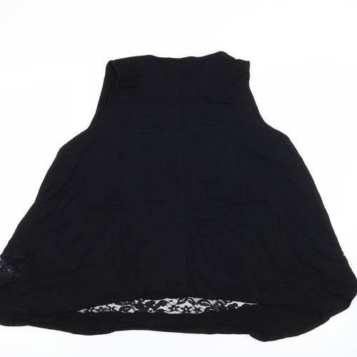 George Womens Black Floral  Basic T-Shirt Size 12