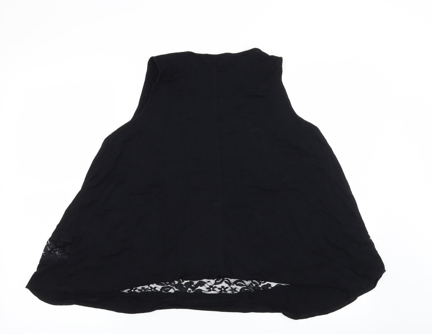 George Womens Black Floral  Basic T-Shirt Size 12