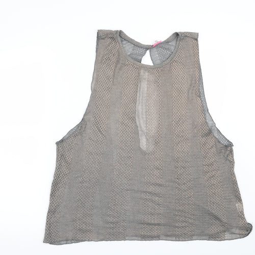 River Island Womens Grey Striped  Vest Jumper Size M