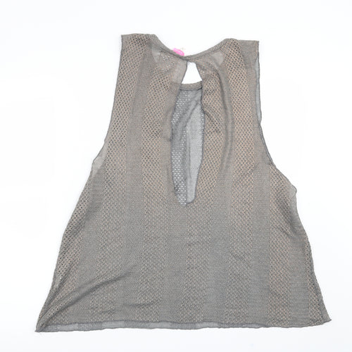 River Island Womens Grey Striped  Vest Jumper Size M