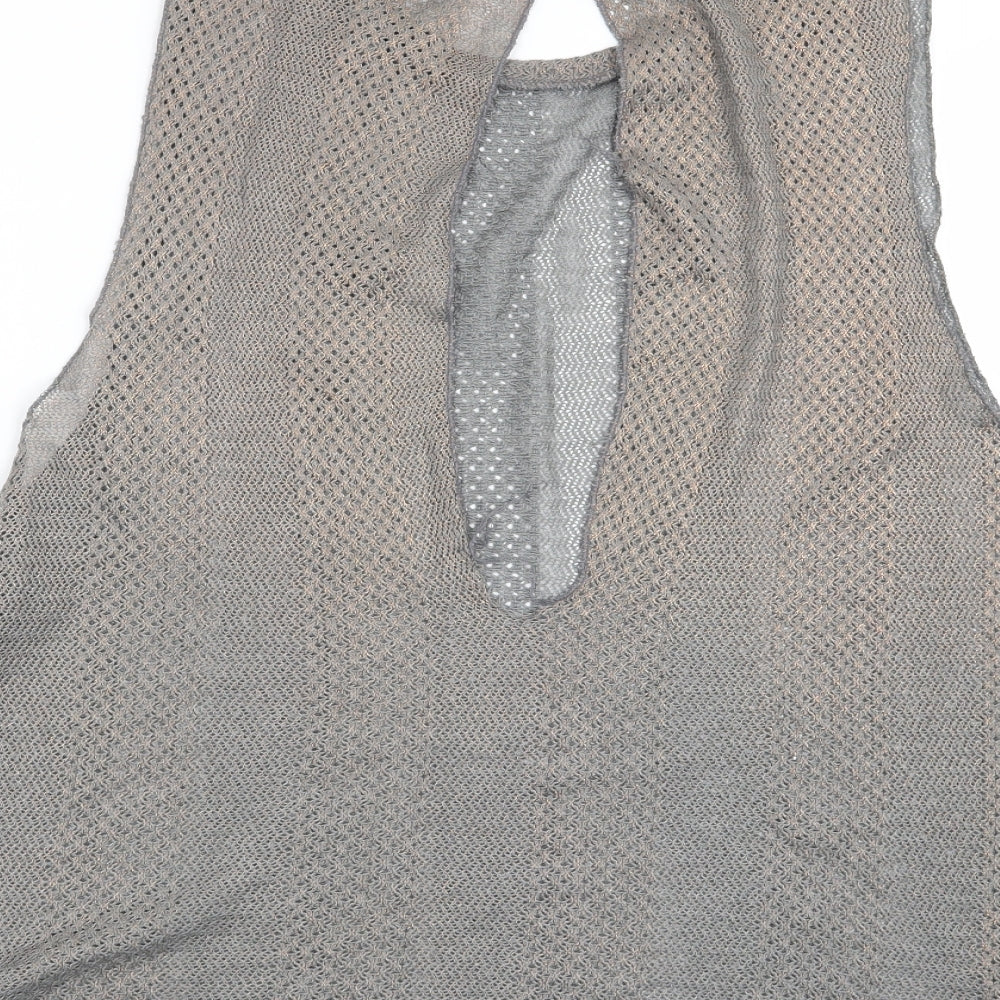 River Island Womens Grey Striped  Vest Jumper Size M