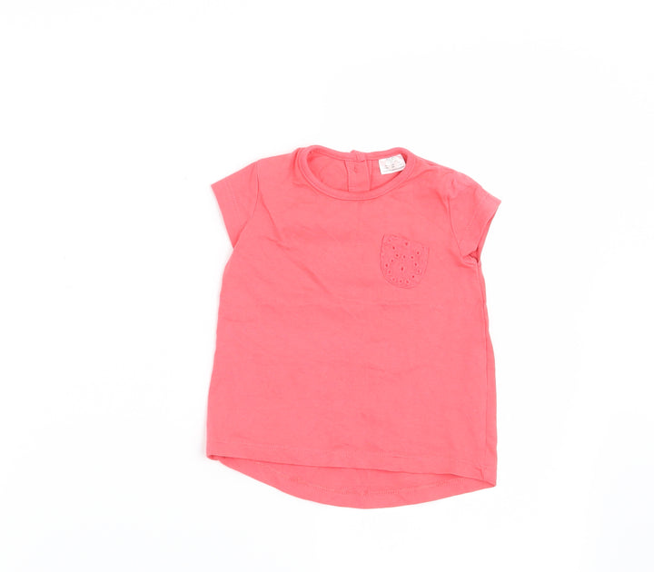 F&F Girls Red   Basic T-Shirt Size 3-6 Months
