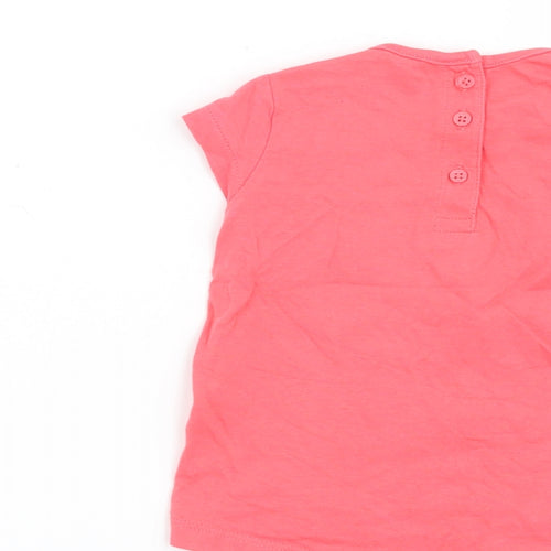 F&F Girls Red   Basic T-Shirt Size 3-6 Months