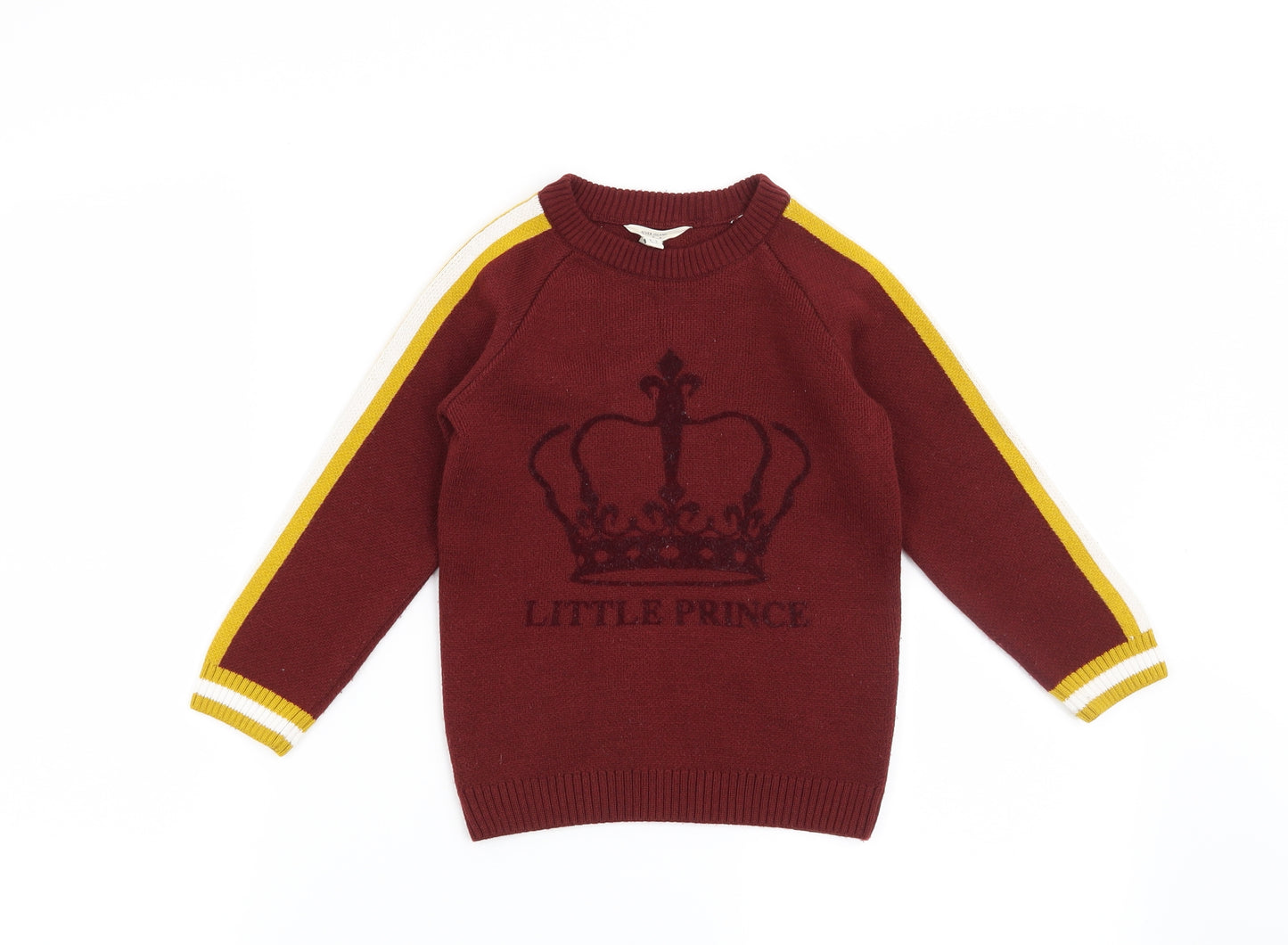 River Island Boys Red   Pullover Jumper Size 2-3 Years  - Little Prince